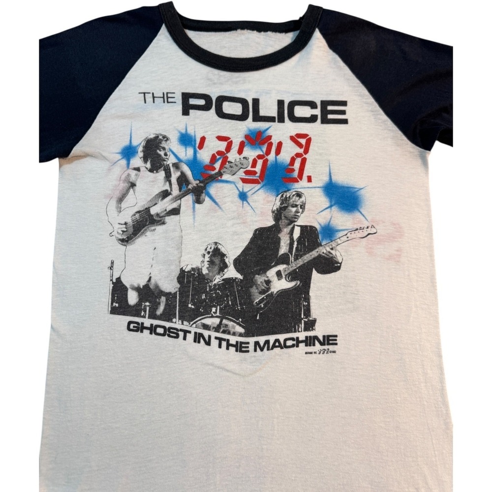 Vtg 1982 The Police Ghost In The Machine Tour Raglan 3/4 Sleeve Shirt Phase II M - Picture 4 of 10